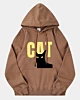 Sweat à capuche oversize moderne noir et jaune pour chat