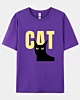 Modern Black Yellow Cat 5.3oz Classic T-Shirt