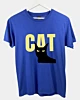 T-shirt léger moderne noir et jaune avec un chat