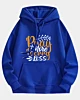 Christian Pray More Worry Less Drop Shoulder Fleece Hoodie