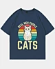 Real Man Cuddle Cats - Camiseta oversize con hombros caídos