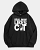 Real Man Likes Cat - Sudadera con capucha de lana de gran tamaño