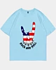 Rock And Roll American Flag Oversized Drop Shoulder T-Shirt