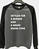 Se contenter d'un hamburger et d'un cône de neige au raisin 1 Sweatshirt à manches raglan