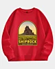 Shiprock New Mexico Retro Emblem Art Vintage Drop Shoulder Fleece Sweatshirt