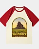 Shiprock New Mexico Retro Emblem Art Vintage Short Raglan T-Shirt