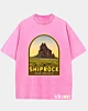 Shiprock New Mexico Retro Emblem Art Vintage Acid Wash T-Shirt