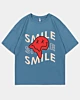 T-shirt à manches mi-longues oversize avec un sourire de style streetwear