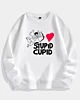 Stupid Cupid Drop Shoulder Fleece Sweatshirt