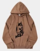 Wolf Hand Draw Black Oversized Hoodie