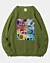 60S Retro Geometric Psychedelic Collage Pellet Fleece Sweatshirt