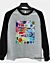 60S Retro Geometric Psychedelic Collage Raglan Sleatshirt