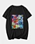 60S Retro Geometric Psychedelic Collage V Neck T-Shirt