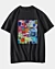 60S Retro Geometric Psychedelic Collage Oversized Drop Shoulder T-Shirt