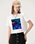 Abstraite Psychedelic Colors Throw Pillow Cropped T-Shirt