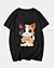 Adorabile gatto dei cartoni animati che tiene il legno chiuso - Maglietta con scollo a V
