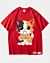 Adorable chat de dessins animés tenant une fermeture en bois - T-shirt lourd