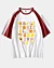 Alphabet Funny Turkey Thanksgiving Costume Prescho Mid Half Sleeve Raglan T-Shirt