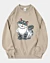 Squatting Cartoon Cat 3 - Sweatshirt surdimensionné