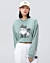 Hockende Cartoon-Katze 3 - Sweatshirt mit Ausschnitt
