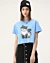 Squatting Cartoon Cat 3 - Cropped T-Shirt