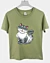 Hockende Cartoon-Katze 3 - Kinder T-Shirt