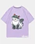 Squatting Cartoon Cat 3 - Ice Cotton Oversized T-Shirt