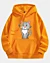 Hockende Cartoon Katze 4 - Drop Shoulder Fleece Hoodie