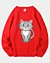 Squatting Cartoon Cat 4 - Pellet Fleece Sweatshirt