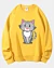 Squatting Cartoon Cat 4 - Classic Fleece Sweatshirt