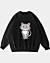 Squatting Cartoon Cat 4 - Acid Wash Sweatshirt