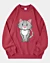 Hockende Cartoon-Katze 4 - Sweatshirt in Übergröße