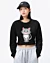 Hockende Cartoon-Katze 4 - Sweatshirt mit Ausschnitt