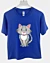 Squatting Cartoon Cat 4 - Kids Young T-Shirt