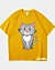 Hockende Cartoon-Katze 4 - Schweres T-Shirt in Übergröße