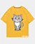 Hockende Cartoon-Katze 4 - Ice Cotton T-Shirt in Übergröße