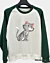 Hockende Cartoon-Katze - Sweatshirt mit Raglanärmel