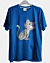 Squatting Cartoon Cat - Ice Cotton T-Shirt