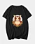 Chat mignon avec fleur - T-shirt à col en V