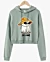 Cute Cool Yellow Cat With Sunglasses And Hats Cropped Hoodie