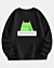 Funny Cat Smile Meme - Sweatshirt molletonné à épaules tombantes