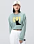 Modern Black Yellow Cat Cropped Sweatshirt