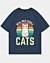 Real Man Cuddle Cats - Camiseta oversize con hombros caídos