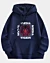 Square Tiger Face Drop Shoulder Fleece Hoodie