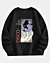 Streetwear Abstraktes Disco-Grafik Drop-Shoulder-Fleece-Sweatshirt