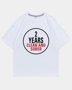 2 Years Clean And Sober Ice Cotton Oversized T-Shirt